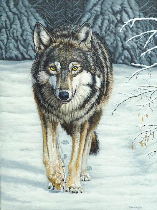 Silent Approach - 24"x18" Original Framed