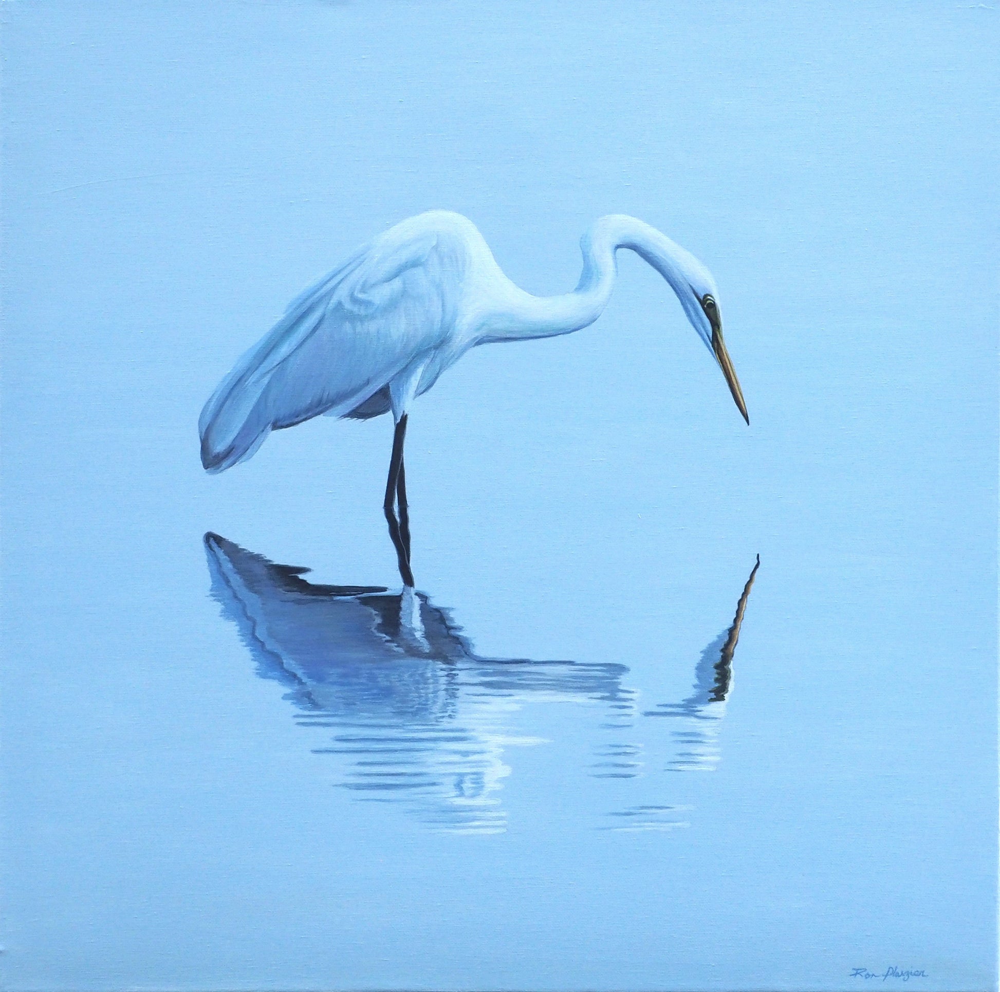 Quite Reflection - 20"x20" Original Framed image 0