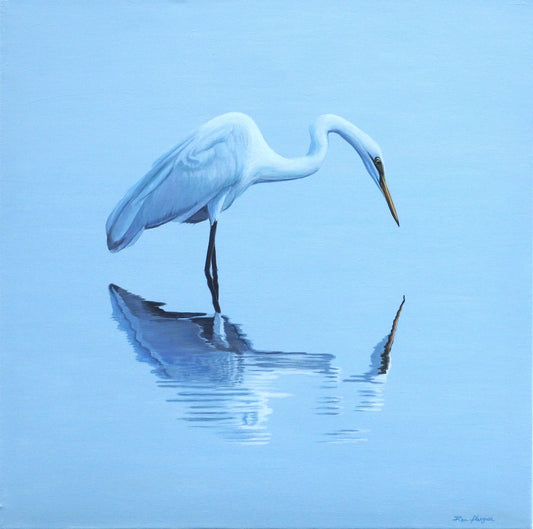 Quite Reflection - 20"x20" Original Framed image 0